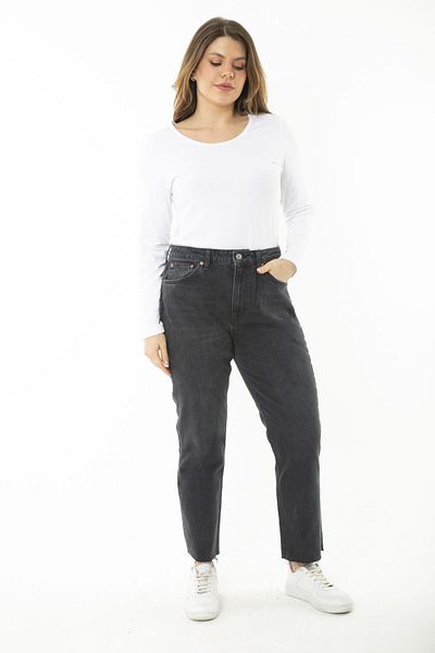 Şans Women's Plus Size Anthracite 5 Pocket High Waist Jeans 65N37253