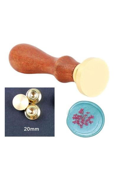 Profisher Eritme Balmumu Mührü Damga 20 Mm Yuvarlak Boş Bakır Kafa + Gülağacı...