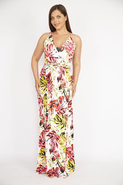 Şans Rochie lungă, colorată, fără spate, mărime mare, pentru femei 65N37264