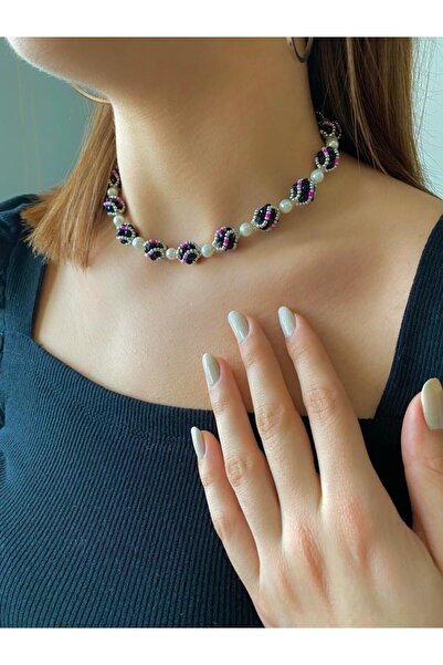 Beykan handmade Kolye Inci Ve Kristal Aşkı Kıbrıs