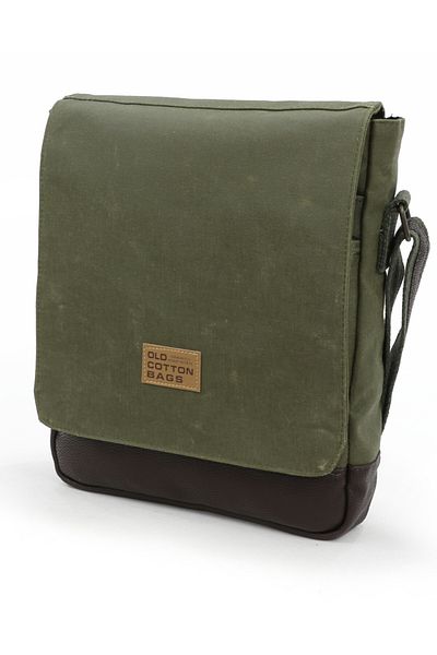 Old Cotton 7112 Western Khaki Water Resistant School- Tablet - Shoulder Messenger Bag with Cross Strap