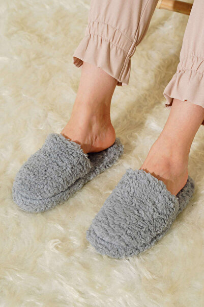 ALMİNA Soft Textured Women's Plush House Slippers