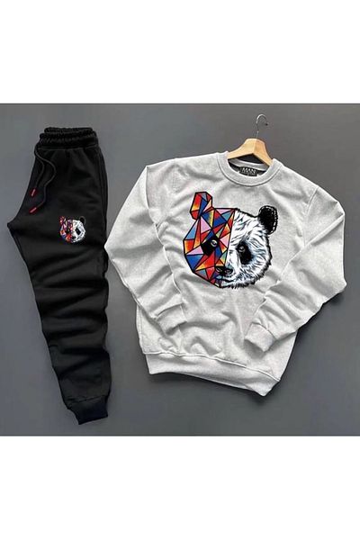 YOHO SPORT Σετ χειμερινού φούτερ και φούτερ με σχέδια Panda - Σετ 2 τεμαχίων