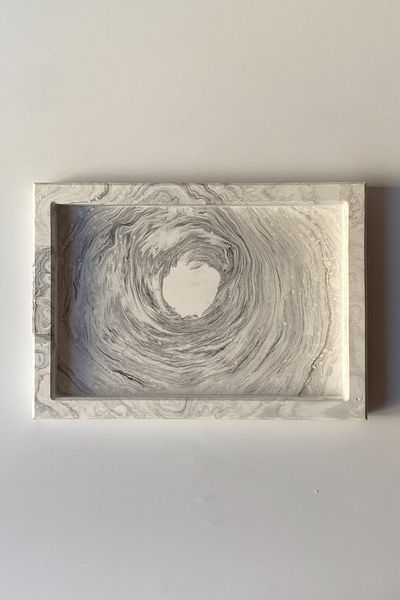 sin istanbul Rectangular Decorative Plate Marble Pattern