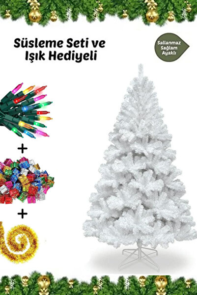 Genel Markalar Süsleme Seti Yılbaşı Çam Ağacı Renkli Işığı Ve Yeni Yıl Süsler...