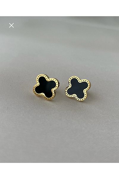 fiore fashion Women's Steel Gold Color Clover Earrings