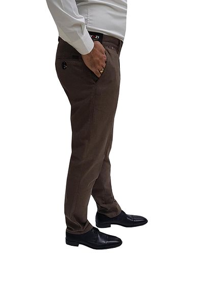 PANT POSİTİVE Yazı Classic Fit Lycra Men's Canvas Trousers-6358