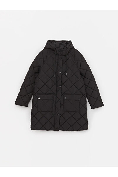 LC Waikiki Prošívaný oversize dámský kabát s kapucí