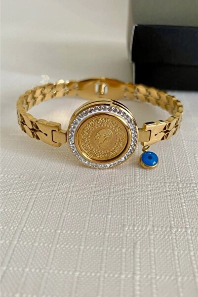 The Collection تشويه الفولاذ المقاوم للصدأ الربع المشبك سوار الشعير سوار ربع الفول واسعة