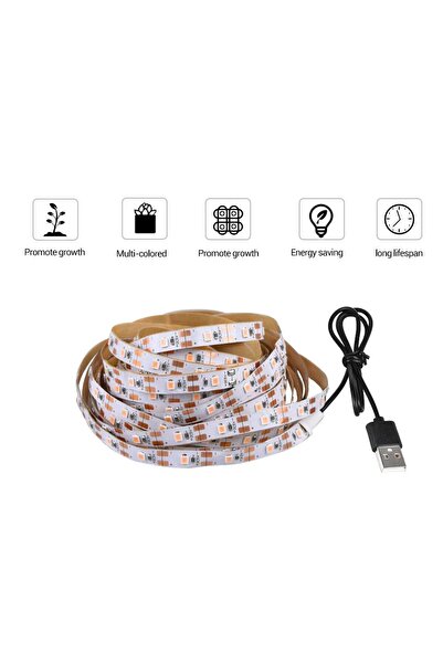 Profisher Tam Spektrum Bitki Büyütme Şerit Işık 5v Usb Uç 1,5 Mt Dış Mekan