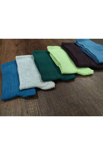 erceys Unisex 6 Pairs Boxed College Κάλτσες Πολύχρωμες Βαμβακερές