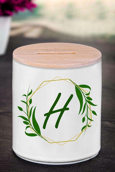 Bytwo Κουμπαράς με γράμμα H (ΚΕΡΑΜΙΚΟ) - Εκλεκτό H - K255
