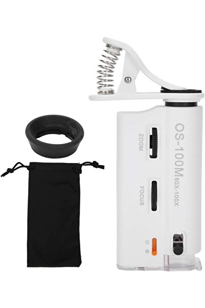 Profisher 60x 100x Uv Led Işıklı Mikroskop Büyüteç Cep Telefon Klipsli