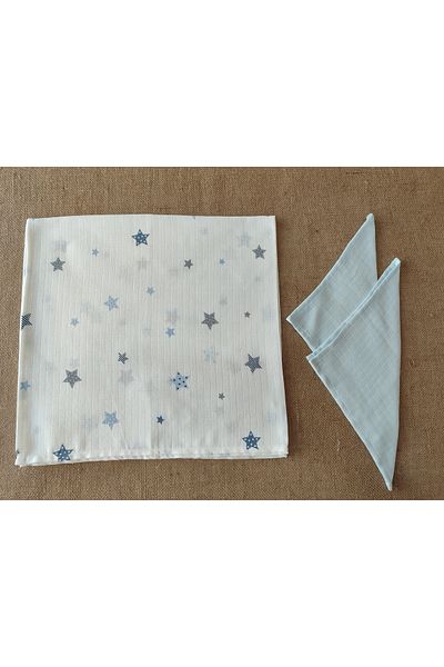 Alpıno Alpinobaby Muslin Blanket Cover - 100% Cotton, 85Cm*85Cm + 2 Handkerchiefs