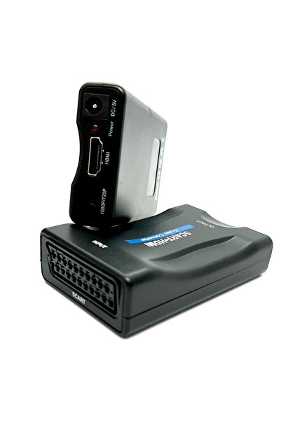 boblov SCART HDMI Kompozit Video Dönüştürücü + Ses Scart to Hdmi Çevirici Adaptörlü PAL/NTSC / SECAM