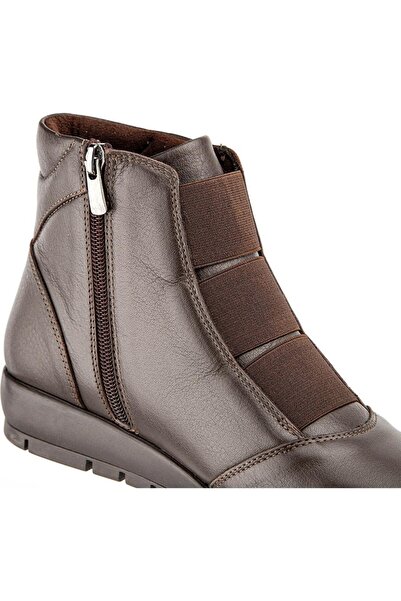 Muya Stark 6 Nokta Anatomik Taban Hakiki Deri Fermuarlı Kadın Bot