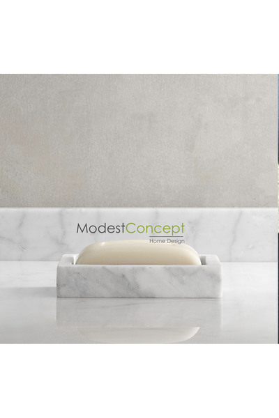 Modestmar Doğal Beyaz Mermer Takı Düzenleyici, Organizer, Sabunluk
