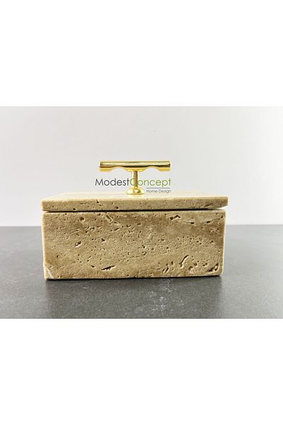 Modestmar Natural Travertine Marble Bowl, Marble Jewelry, Organizer, Decorative Bowl