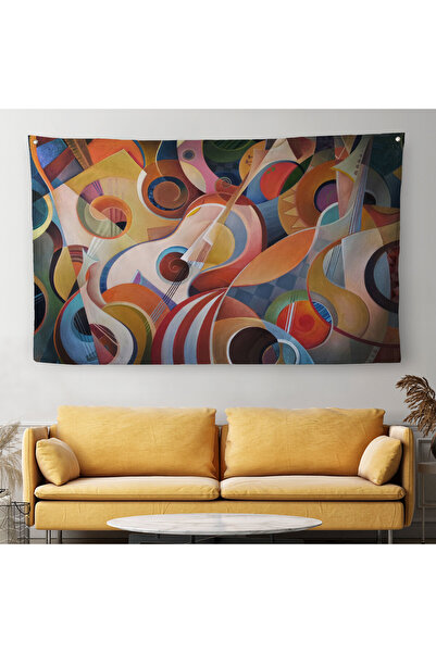 Harita Sepeti Якісна музична тематична настінна покришка - полотно килим 4037