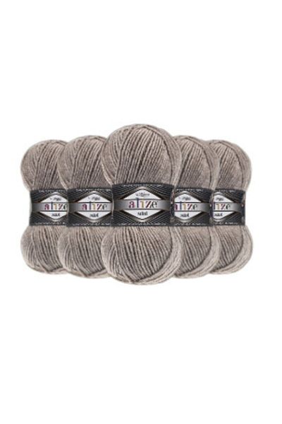 Alize 5 τεμ. Süperlana Midi Light Brown Melange 207 Πλεκτό σε χέρι Κλωστή γιλέκο Ζακέτα Κλωστή Φουλάρι Μπερέ Πλεκτό Κλωστή