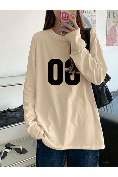 PALPİTO Γυναικείο φούτερ με στάμπα Mink Reverse GO Oversize