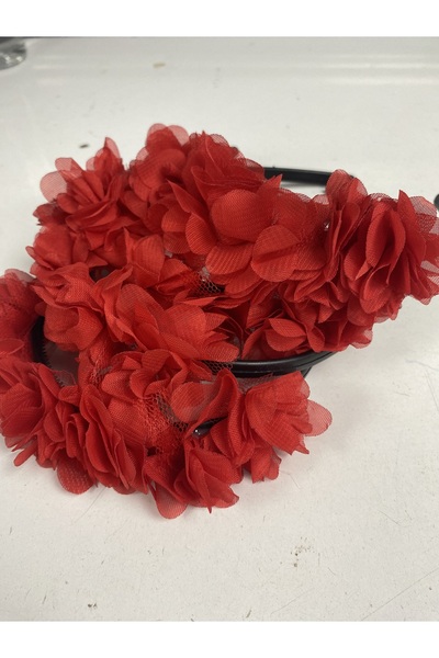 SavBrand Κομψό σετ κορώνας παράνυμφων 10 τεμαχίων με κόκκινα λουλούδια λέιζερ