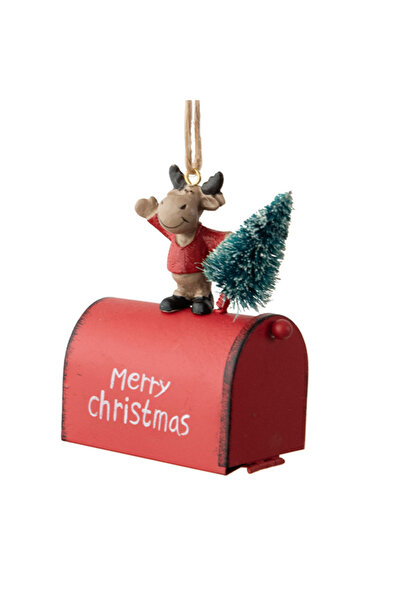 mutlu adım 1 bucată 10x8x4cm Ornament de copac cu cerb în cutie poștală