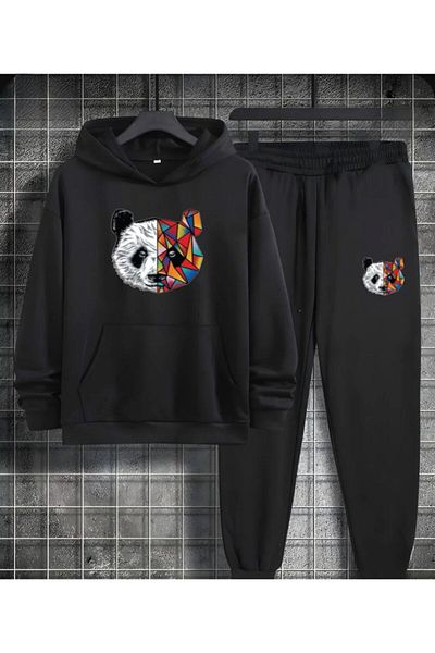 Serays moda Trening pentru copii cu glugă cu imprimeu panda