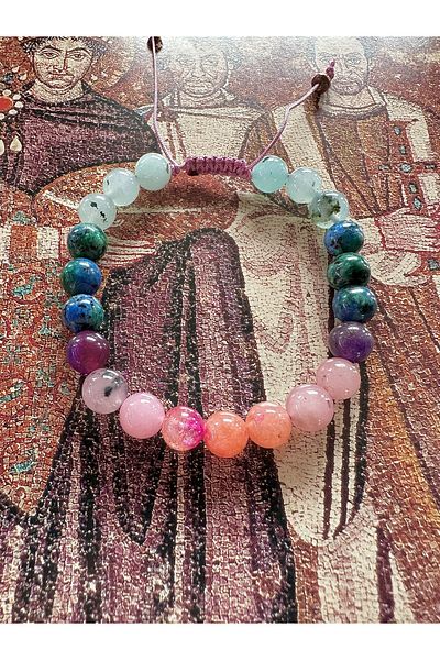 CAPO by Aytaç Yamaç Pinwheel Natural Stone Chakra Bracelet Natural Stone Horoscope Bracelet
