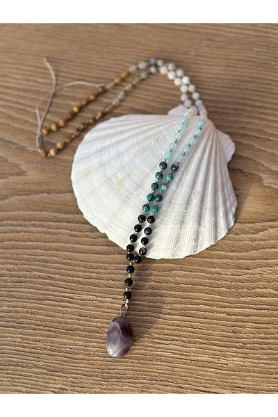 CAPO by Aytaç Yamaç Amethyst Natural Stone Handmade Chakra Necklace