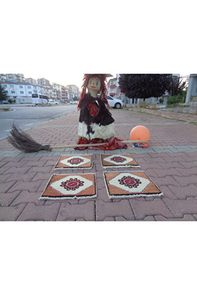 ŞAHMERDANOĞLU 4 Adet El Dokuması Küçük Halılar, Hediyelik Mini Halılar,Araban...