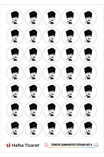 Hafsa Ticaret 100. Autocolant Anul Republicii Turcia (70 buc.)