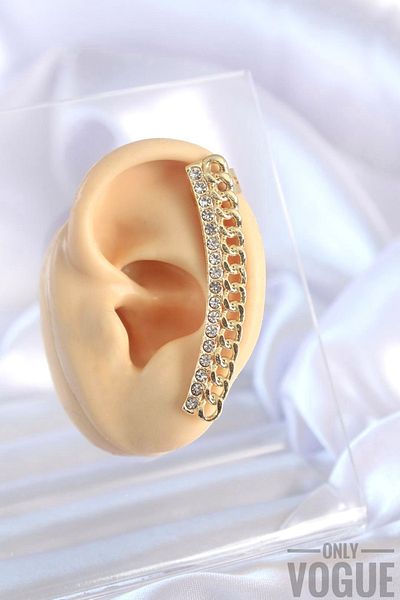 Only Vogue 2 Years Warranty Certificated Steel Zircon Stone Cartilage Earrings