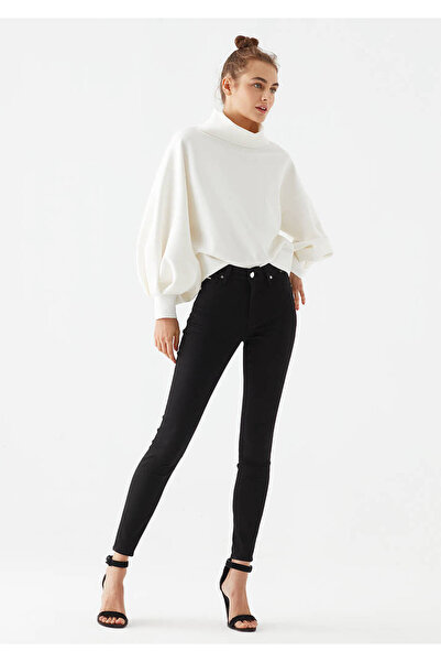 byhaziran butik Blugi negri super skinny care nu scapă culoare,