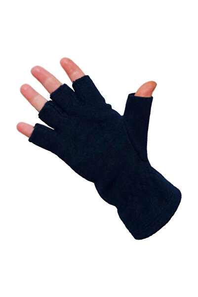 Mrey Жіночі темно-сині вирізані рукавички з флісу з укороченим пальцем на пол...