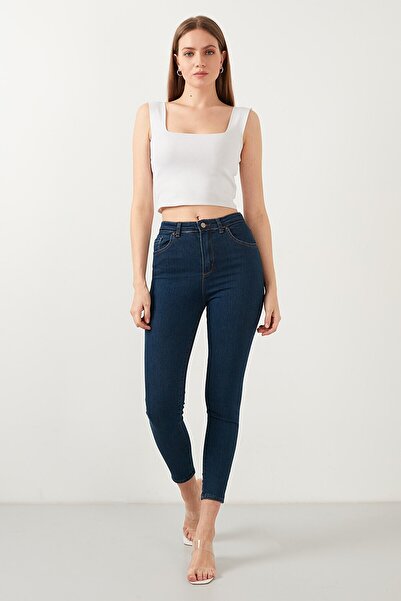 byhaziran butik Mehlika Tower Acaip Blugi de damă, albastru închis, cu talie ...