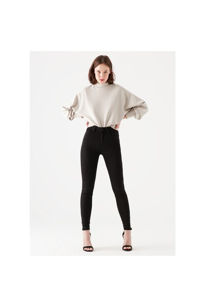 byhaziran butik Blugi negri super skinny incolori (strâns)