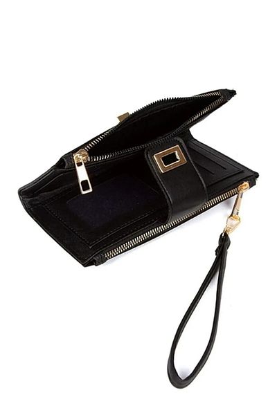 Daj Company Soft Soft Textured Faux Leather Lockable Large Money Wallet with Phone Compartment and Multi-Eye Wrist Strap