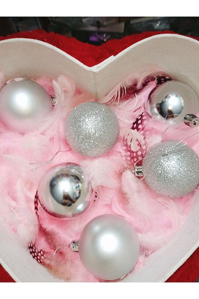 asöy Christmas Tree Ornament 4 cm Cute Silver Globe Ball Ornament Shiny Globe Ornament