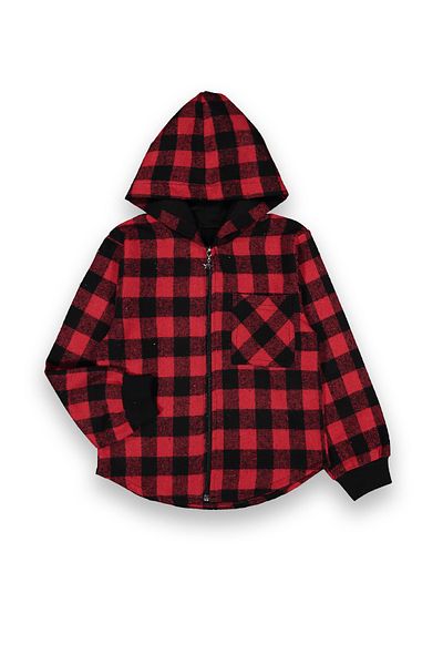 Panino Lumberjack/plaid Zippered Hooded Children's Cardigan Age 5-14