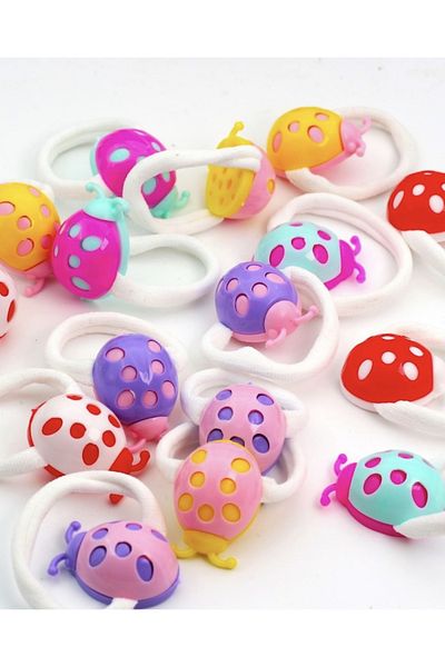 Monalisa Children's Colorful Ladybug 8-Piece Rubber Buckle Set