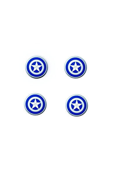 WOTOBE Desenli Sony Ps5/ps4/ps3 Analog Koruyucu Silikon Pad-kaptan Amerika