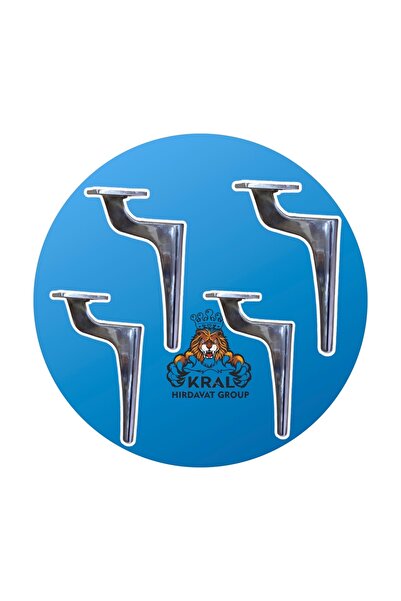 KRAL HIRDAVAT Krom Kaplama, Demir Ayak, Koltuk, Kanepe, Baza Ayak 20 Cm 4 Ade...