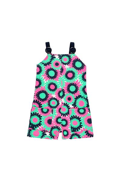 Boboli Floral Patterned Strappy Jumpsuit for Girls