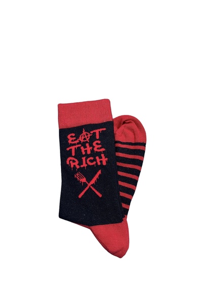 BABI'S SOCKS Eat The Rich Slogan Socks