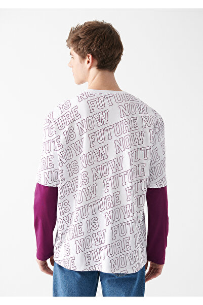 Mavi Μέλλον εμπριμέ Λευκό T-Shirt Oversize / Wide Cut 0610974-620