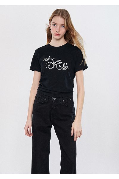 Mavi Bicycle printed Black T-Shirt Slim Fit / Slim Fit 1611194-900