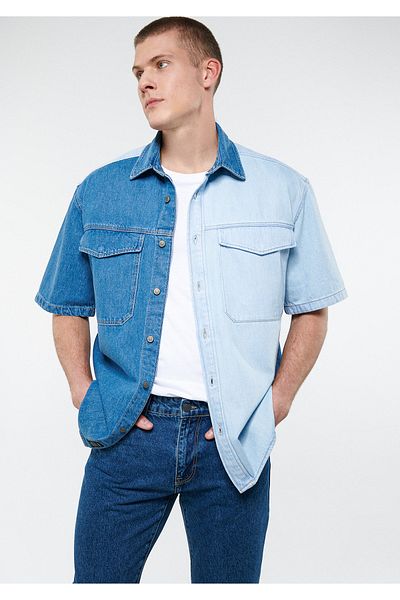 Mavi Πουκάμισο Indigo Denim Loose Fit 0210582-18790
