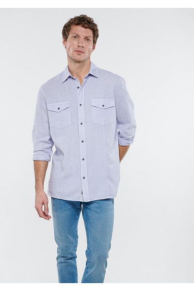 Mavi Linen Blend Lilac Shirt Regular Fit / Normal Cut 0210482-70530