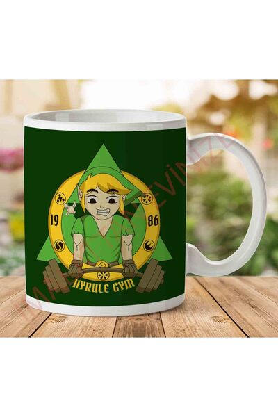 ART HEDİYE 1-1507 كوب Legend Of Zelda Link Hyrule Gym مطبوع على الجانبين.jpg